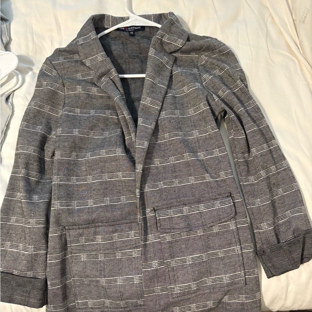 Gray Plaid Blazer
